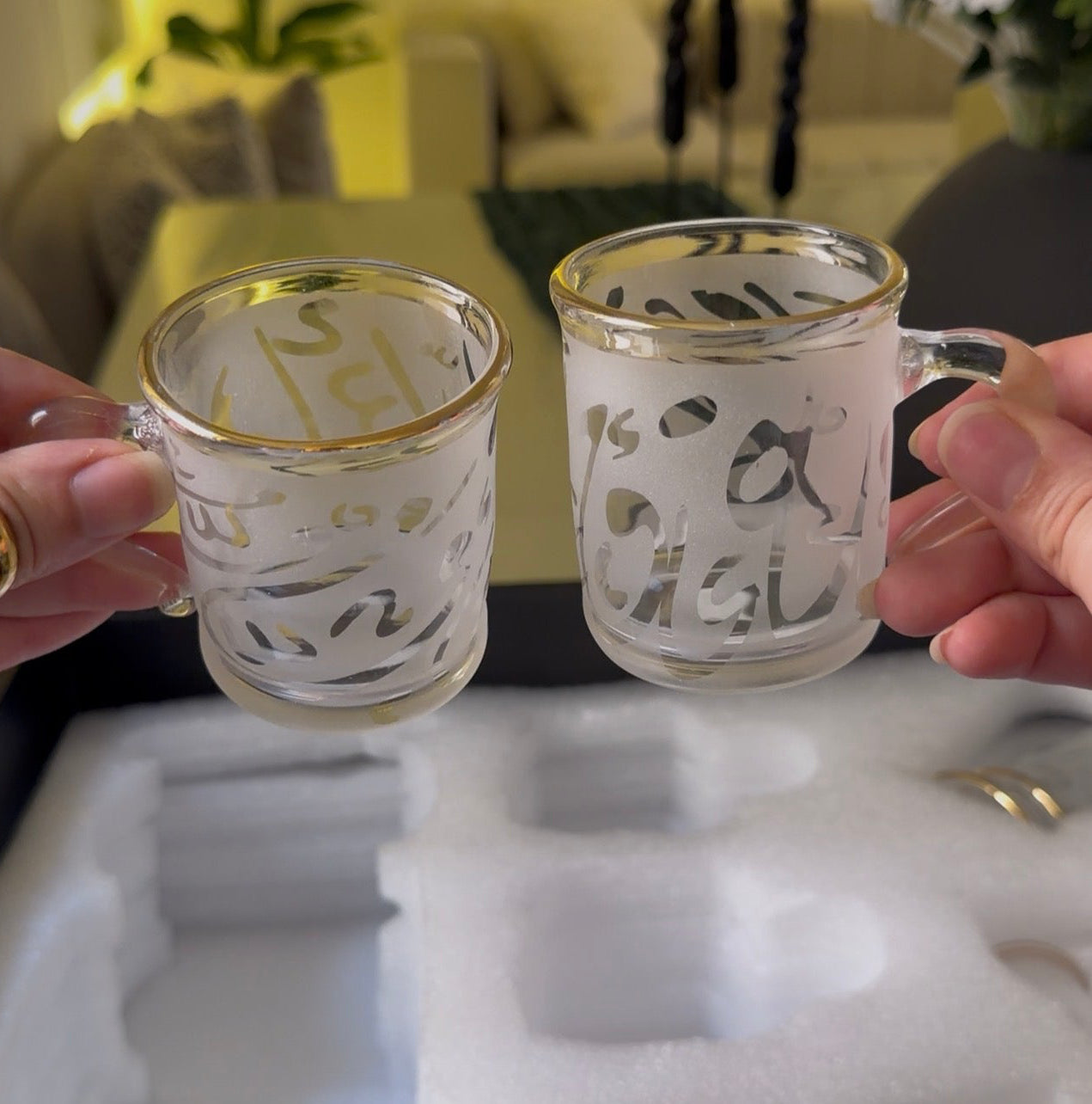 Minimal golden touch coffee set