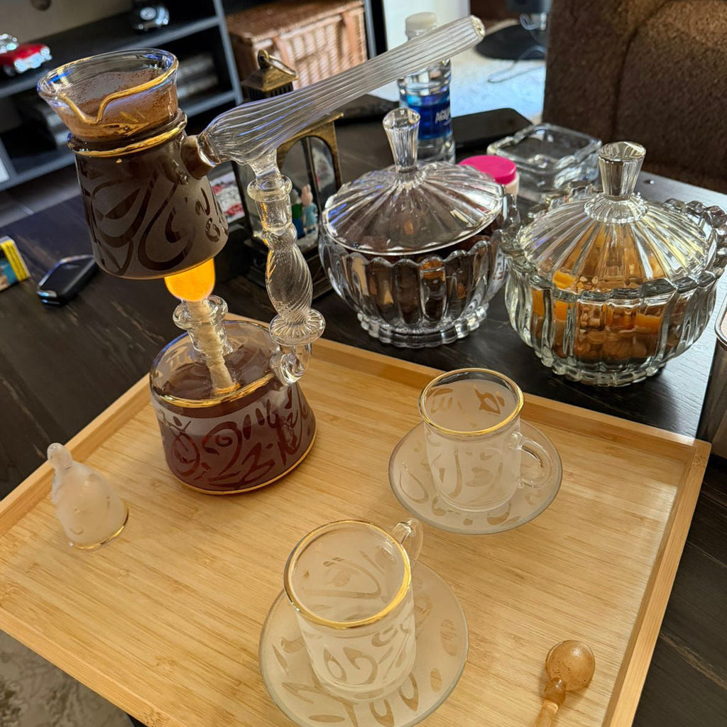 Minimal golden touch coffee set